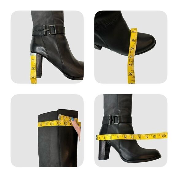 SESTO MEUCCI Black Knee High Heeled Made in Italy Leather Boots Size 8.5 - Picture 8 of 16